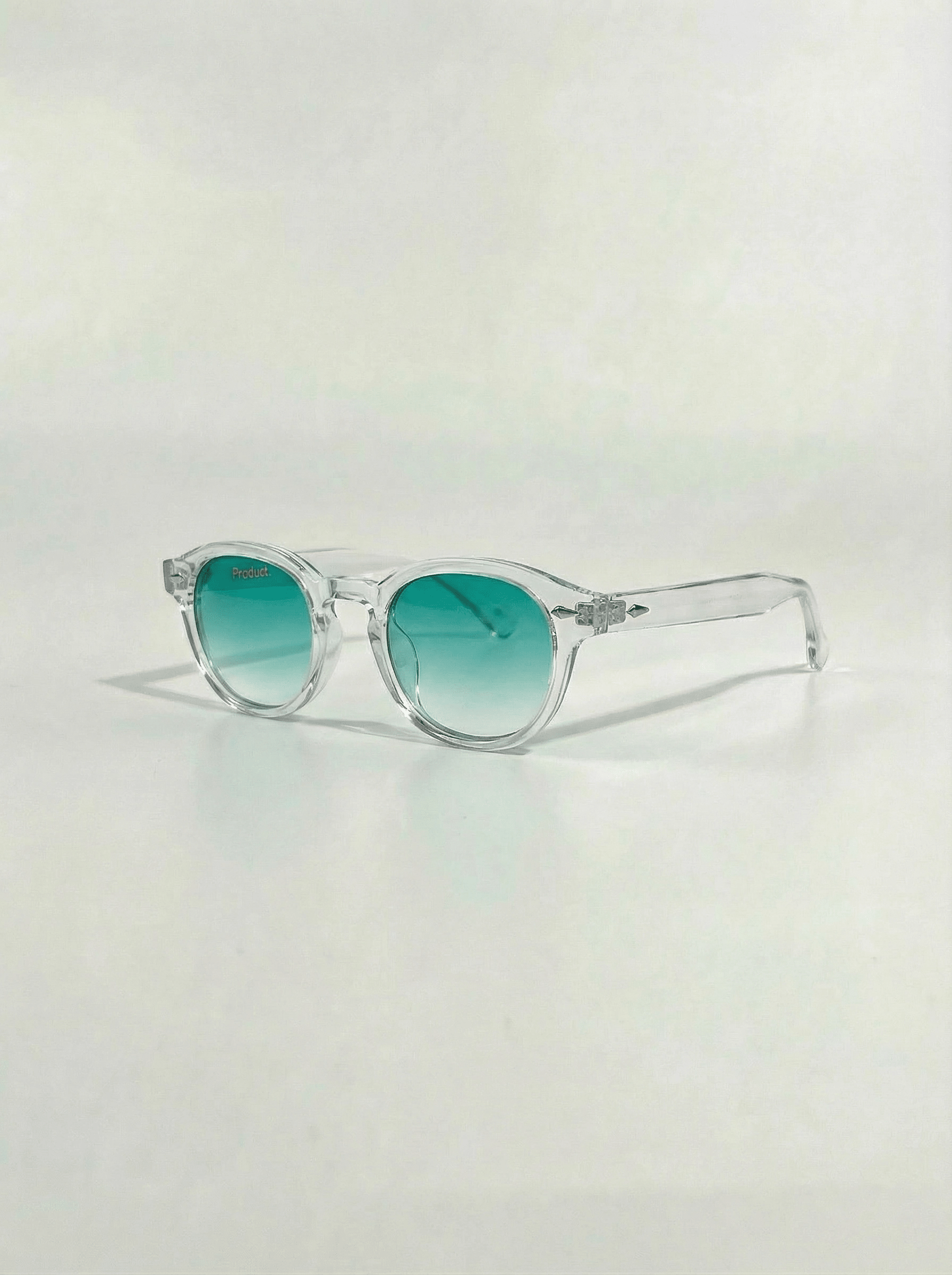 Lunettes de soleil Capri vue 3/4 monture transparente verres verts Product Travel
