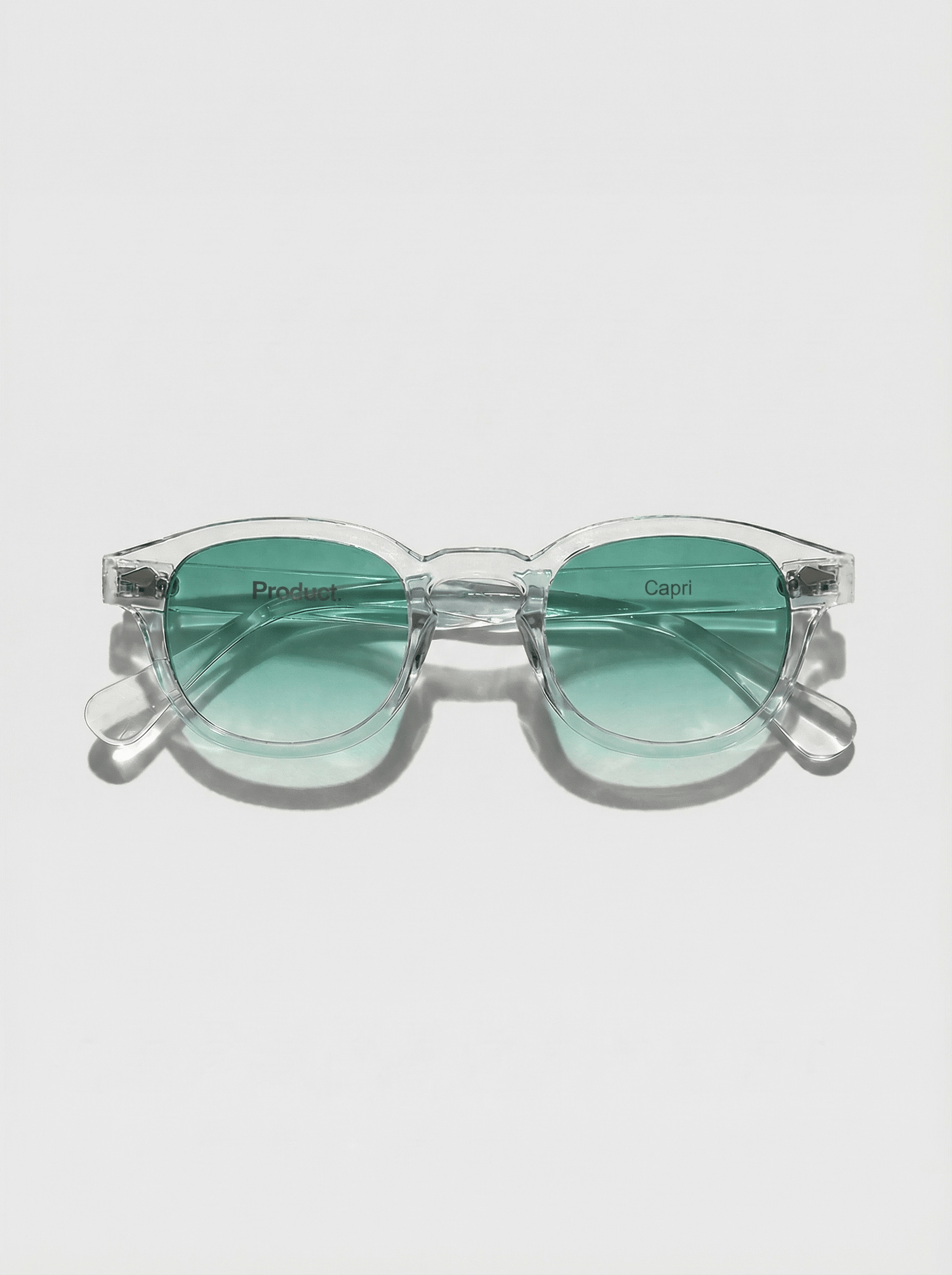 Lunettes de soleil Capri monture transparente verres verts UV400 Product Travel