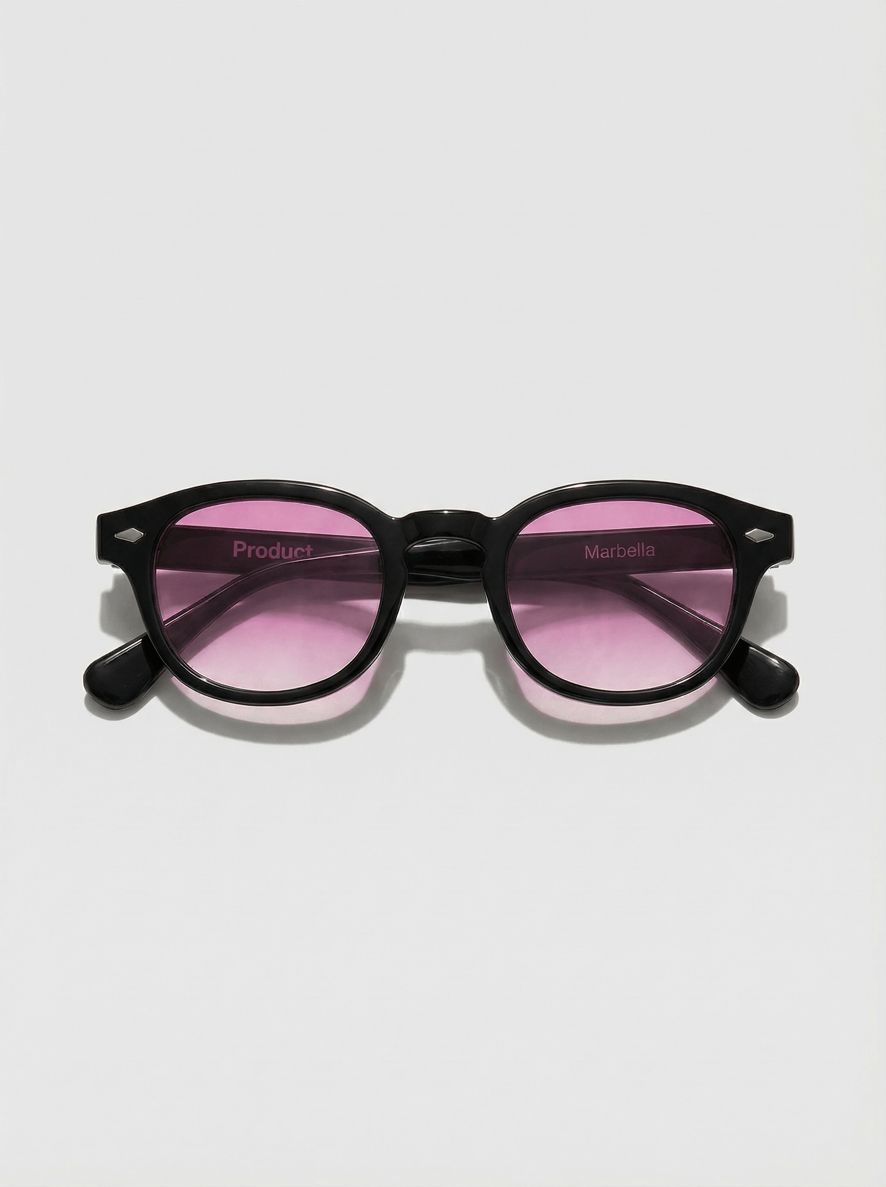 Lunettes de soleil Marbella monture noire verres roses UV400 Product Travel