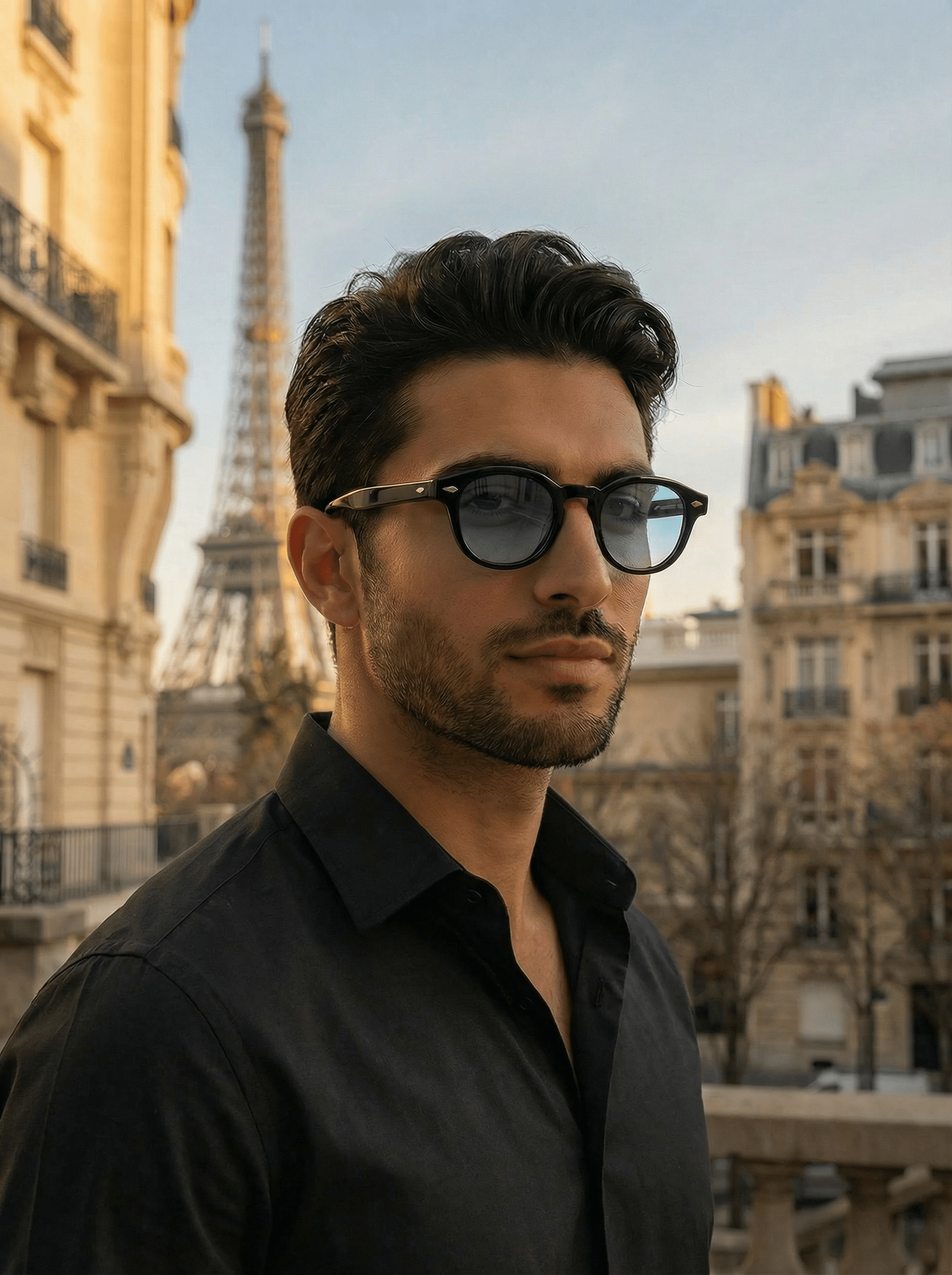 Homme portant les lunettes de soleil Paris Product Travel style urbain Paris